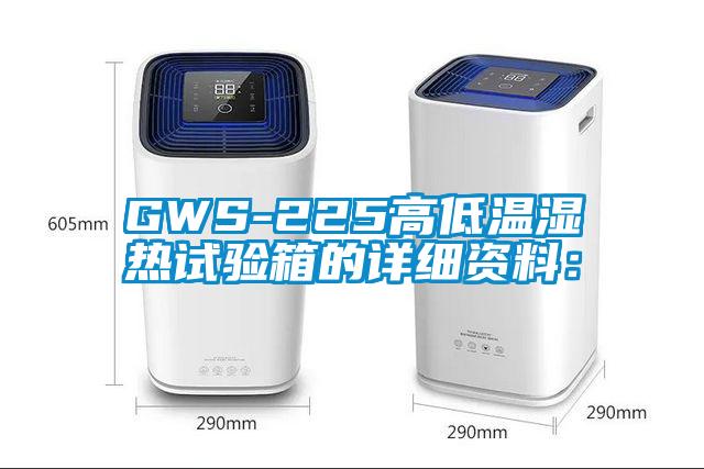 GWS-225高低溫濕熱試驗箱的詳細資料：