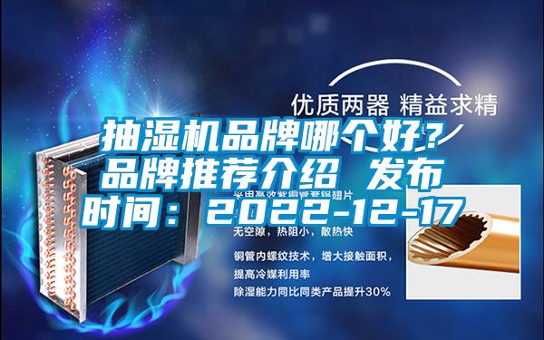 抽濕機品牌哪個好？品牌推薦介紹 發布時間：2022-12-17